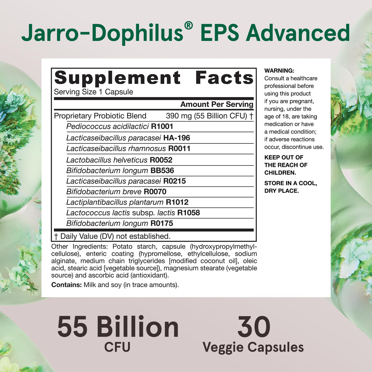Jarrow Jarro-Dophilus EPS Advanced Probiotic, Digestive Support,30 Capsules
