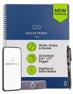 Buy now Rocketbook Core Reusable Spiral Notebook, Letter Size 8.5x11, Black - Dotted Pages, App-Connected, Erasable, Durable Cover, Ideal for School, Work, and Creative Projects at indiglob india