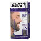 JUST FOR MEN Touch of Gray Mustache & Beard, Dark Brown & Black (1 Pack) | Touch of Gray Mustache & Beard dark brown/black instantly blends away gray for subtle salt & pepper look. Easy application.