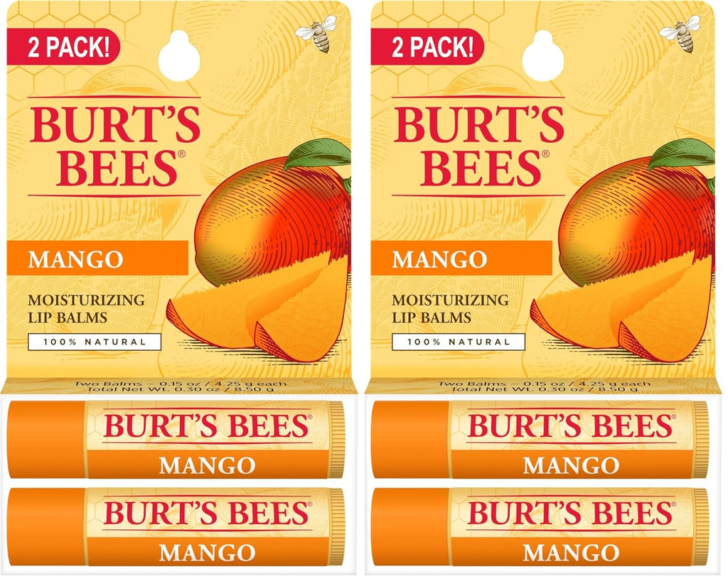 Buy now Burt's Bees Lip Balm - Mango, Lip Moisturizer With Responsibly Sourced Beeswax, Tint-Free, Natural Origin Conditioning Treatment, 2 Tubes, 0.15 oz. (Pack of 2) at indiglob india