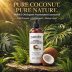 PURA D'OR ORGANIC Fractionated Coconut Oil MCT Skin Hair Massage, 16oz