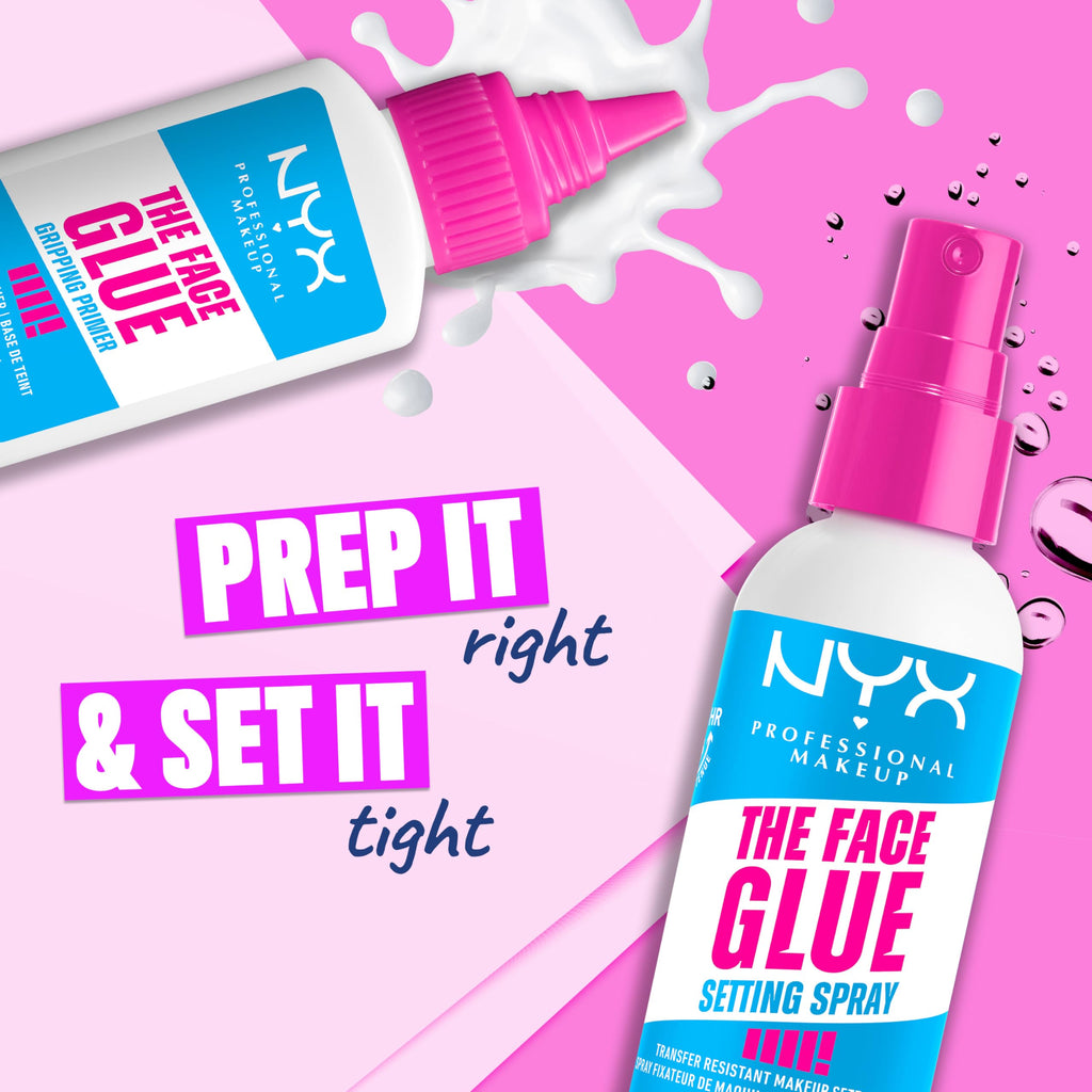 Buy now NYX PROFESSIONAL MAKEUP The Face Glue Setting Spray, Transfer-Resistant Waterproof Setting Spray, Up to 24HR Make Up Wear at indiglob india