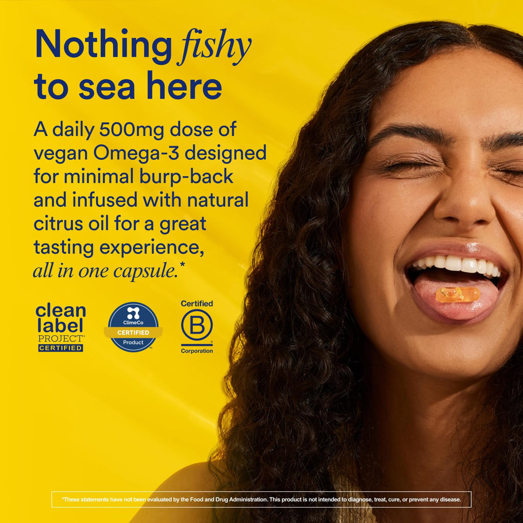 Ritual Vegan Omega 3 Supplement - DHA and EPA - 30 Capsules - 30 Servings | Science-Backed Dose of DHA and EPA - Bioavailable Omega-3 from Algae Oil - Brain, Heart, and Eye Health Support** - Citrus