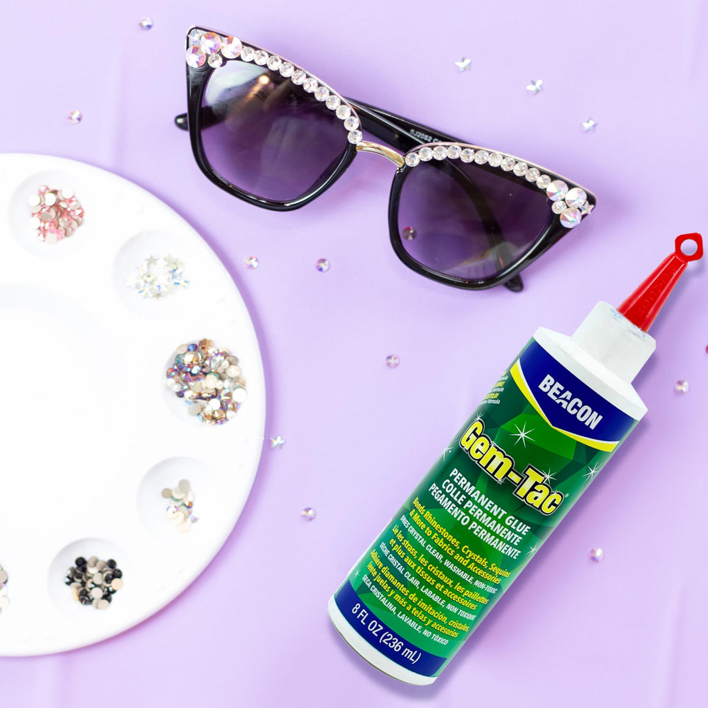 BEACON Gem-Tac Premium Quality Adhesive for Securely Bonding Rhinestones and Gems - Water-Based, UVA Resistant, 2-Ounce