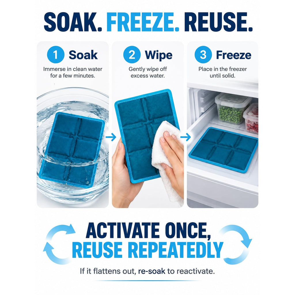 aadsioahd 4 Pack Ice Packs for Lunch Boxes, Slim Reusable Freezer Packs