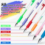 Aen Art Gel Pens for Adult Coloring Books, 160 Pack Artist Colored Gel Pen