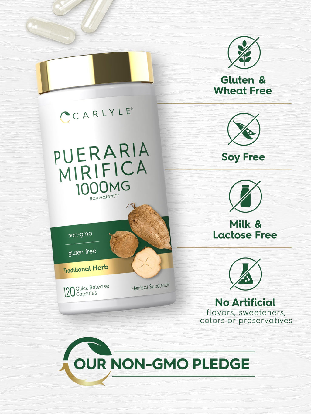 Carlyle Pueraria Mirifica Capsules | 120 Count | Root Extract