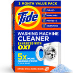 Buy now Washing Machine Cleaner by Tide, Washer Machine Cleaner with Oxi for Front and Top Loader Washer Machines, Deep Cleaning Odor Eliminator, 3 Month Supply at indiglob india