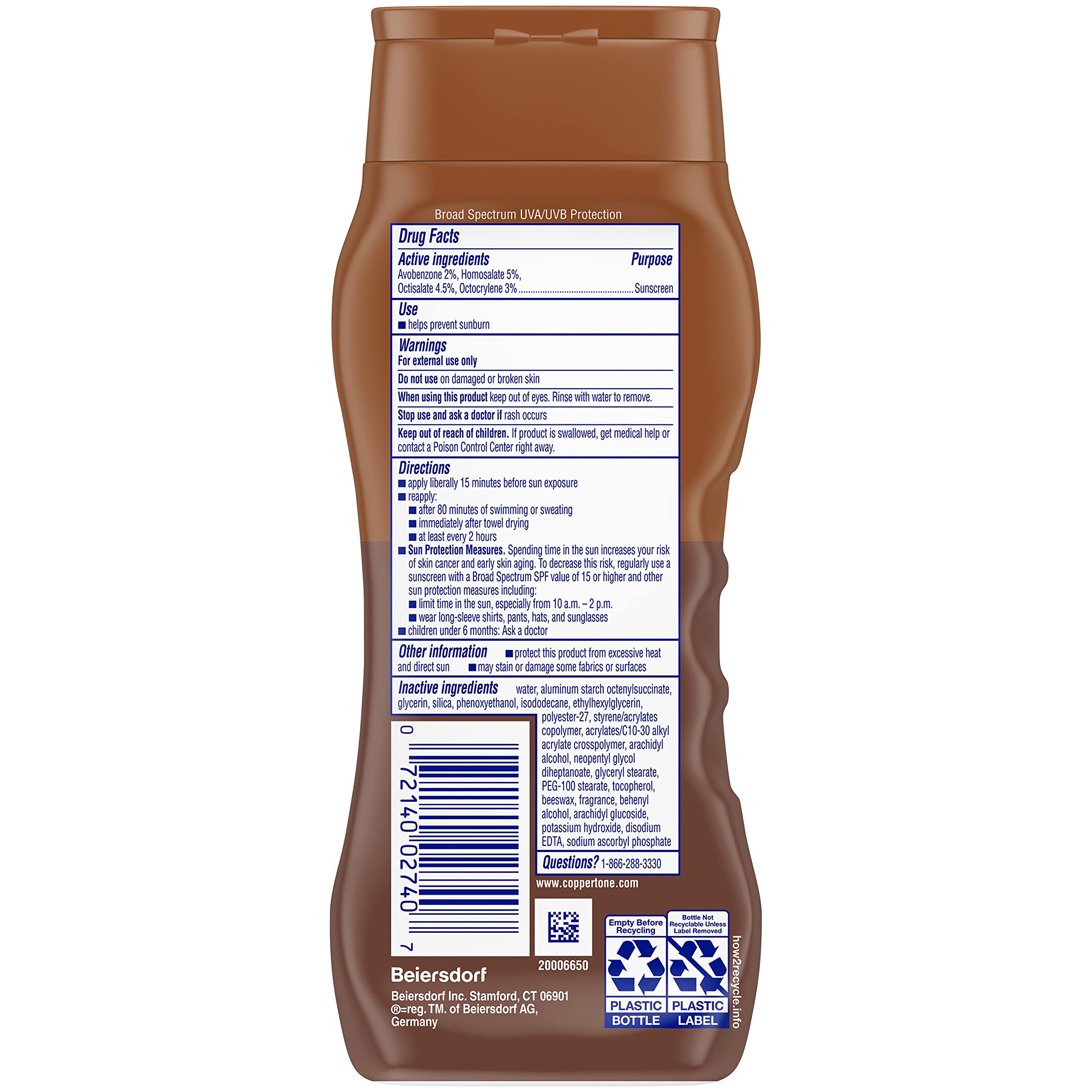 Coppertone Tanning Sunscreen Lotion SPF 8, 8 FL OZ | Sun Tanning Lotion Broad Spectrum SPF 8 with Vitamin E, Water Resistant, PABA, Oxybenzone, Octinoxate and Dye Free