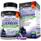 Elderberry Capsules with Zinc and Vitamin C for Adults, 120 Count | Immune Support Supplement for Women and Men, Black Sambucus Elderberry with Vitamin C and Zinc, Immune Defense Multiminerals