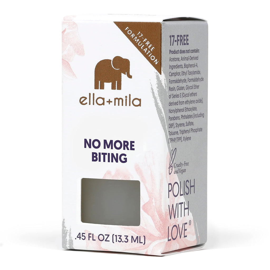 ella+mila No Bite Nail Polish - Kids Nail Biting & Thumb Sucking Prevention | Bitter-taste habit-breaker; deters nail biting & thumb sucking; clear brush-on; vegan; safe for kids & adults; 0.45 fl oz