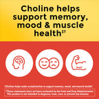 Nature Made Extra Strength Dosage Choline Supplements, 60 Capsules | Choline Supplements 800 Mg per 3 Capsules, Brain Health, Mood, Muscle & Liver Support, Vegetarian, 20 Day Supply