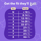 Luvs Size 8 Baby Diapers, Platinum Protection Bluey Diapers for Day & Night,Size 8 (46+ lb), 52 Count