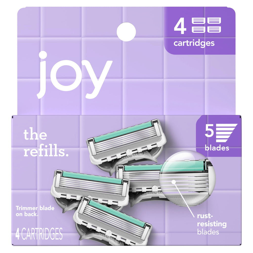 joy razor blade cartridge refill for women, 4 blade refills