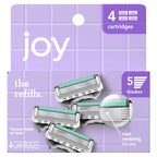joy razor blade cartridge refill for women, 4 blade refills