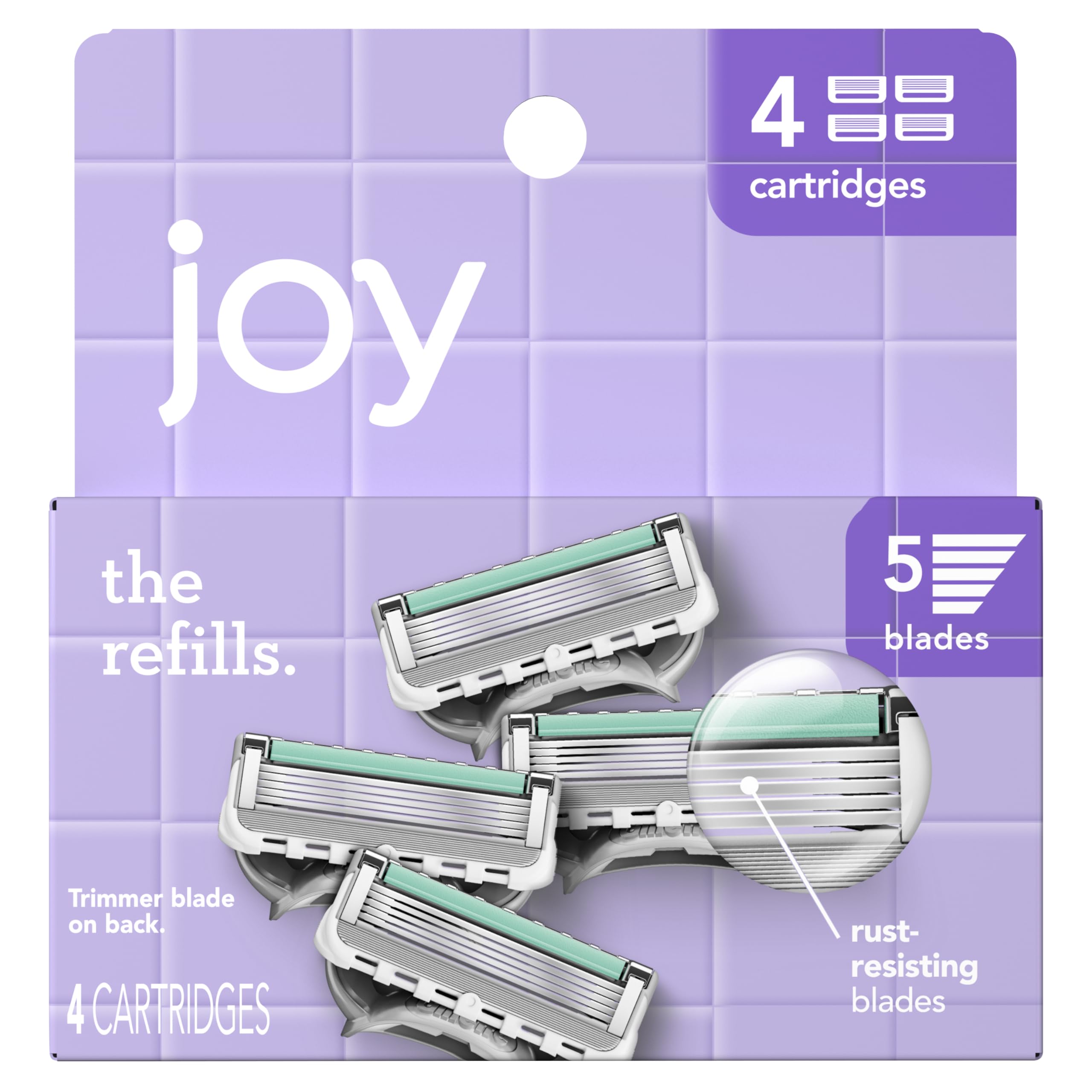 joy razor blade cartridge refill for women, 4 blade refills
