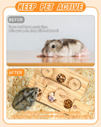 Guinea Pig Foraging Toys, 6 in 1 Hamsters Wooden Interactive Enrichment Toys, Treat Dispenser for Small Animal, for Rabbits, Bunny, Chinchillas, Rats and Gerbils
