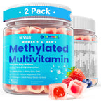 Methylated Multivitamin for Women & Men Gummies w/ Omega-3, Calcium, D3 K2, Methylfolate & B12, TMG, Daily Vitamins, Mag, CoQ10, Probiotic for 18 30 40 50 60 70+, Overall Health - Vegan, Sugar Free