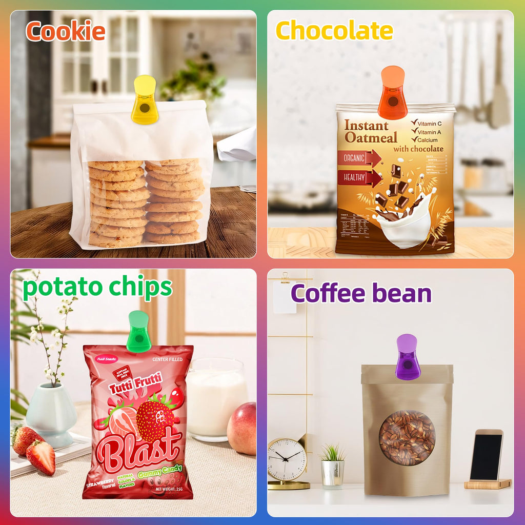 Ninth Five Chip Clips Bag Clips, 12Pack Magnetic Bag Clip for Food Storage