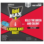 Raid Max Liquid Ant Bat; Kills Ants Where They Breed, for Indoor and Outdoor Use; 4 Bait Stations
