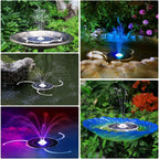 Buy now AISITIN 3.5W Solar Fountain Pump, LED Lighting Solar Water Pump Floating Fountain with 6 Nozzles, 1500mAh Battery Backup for Bird Bath, Fish Tank, Pond or Garden Decoration Solar Aerator Pump at indiglob india