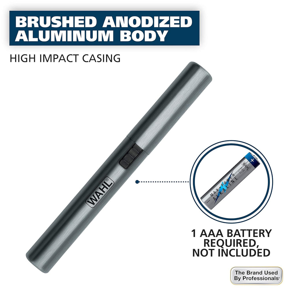 Buy now Wahl Micro Groomsman Battery Personal Trimmer for Hygienic Grooming with Rinseable, Interchangeable Heads for Eyebrows, Neckline, Nose, Ears, & Other Detailing - 05640-600 at indiglob india
