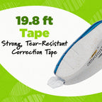 BIC Ecolutions Wite-Out Brand, 19.6 Feet, 2-Count Pack, Correction Tape Made from 56% Recycled Plastic Excluding Tape