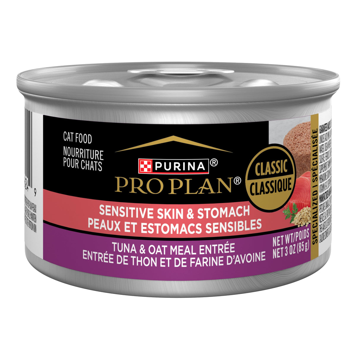 Purina Pro Plan Sensitive Skin & Stomach Wet Cat Food, (24) 3 oz Cans
