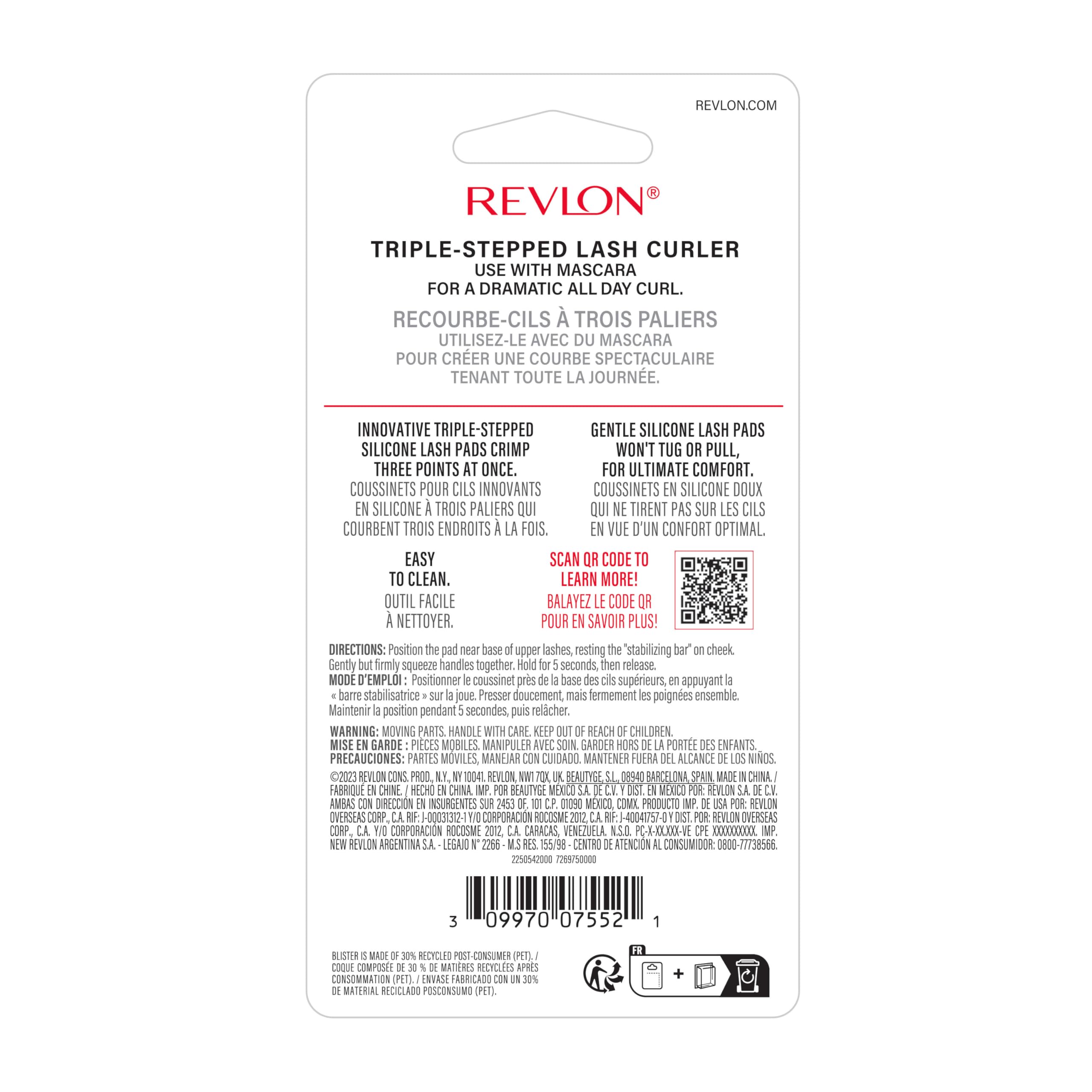 Buy now Revlon Triple-Stepped Lash Curler, Eyelash Lift For a Super-Curled Look in One Squeeze, 3-Tiered Pads for Gentle, Tug-Free Curling, 1 Count at indiglob india