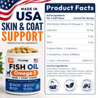 Omega 3 for Dogs - 250 Fish Oil Chews for Dog Shedding & Allergy Relief