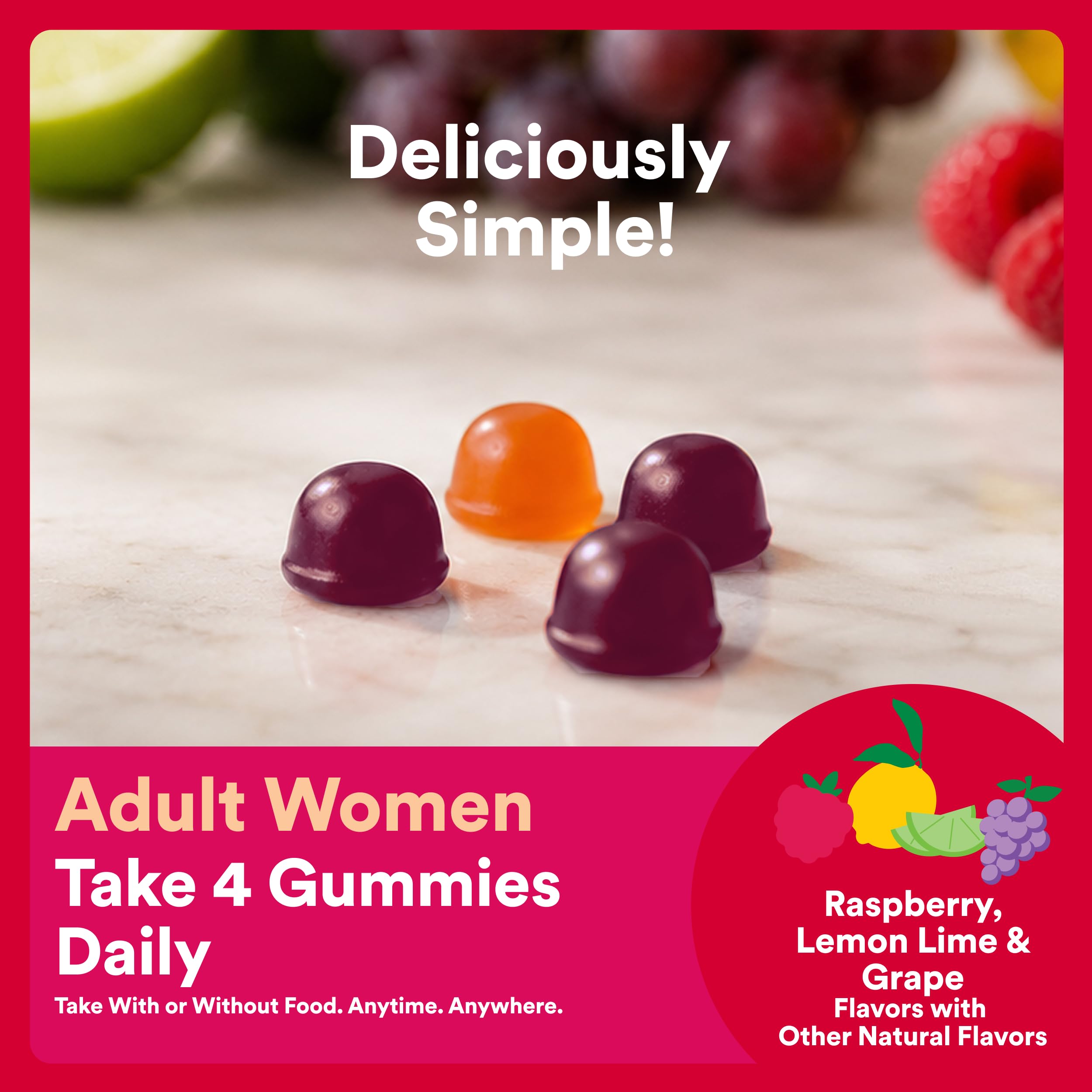 SmartyPants Organic Women's Multivitamin Gummies: Biotin, Probiotics, Methylfolate, Omega 3 (ALA), Vitamin D3, C, Vitamin B12, B6, A, K & Zinc, Inositol, Gluten Free, 120 Count (30 Day Supply)