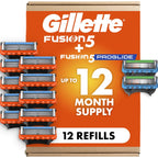 Gillette Fusion5 and ProGlide Men's Razor Blade Refills, 5-Blade Cartridges, Variety Pack, 12 Count