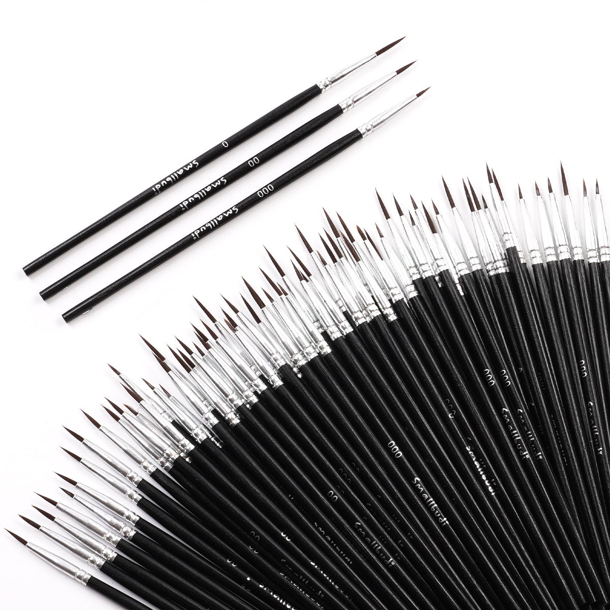 Smallbudi 72 PCS Tiny Detail Paint Brushes, Fine Tip Paint Brush Set 3 Size