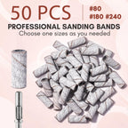 Makartt Sanding Bands for Nail Drill:50 Pcs Small Sanding (White, #180) | Nail Sanding Files with 2026 Upgrade Design 3.1mm Mandrel Bits,180 Medium Grits