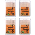 Mumufy 400 Pcs Cinnamon Toothpicks, 4 Clear Plastic Boxes