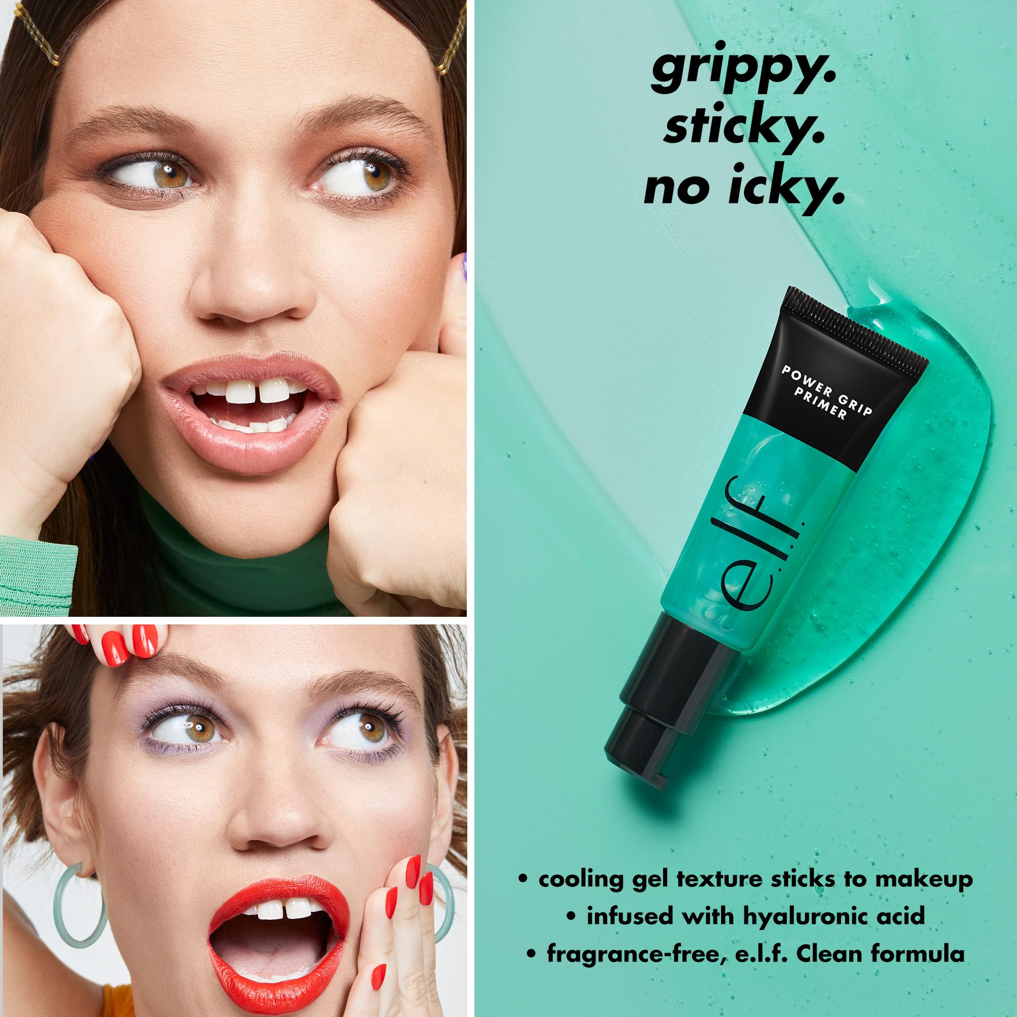 e.l.f. Power Grip Primer, Gel-Based & Hydrating Face Primer for Smoothing Skin & Gripping Makeup, Moisturizing & Priming, Vegan & Cruelty-Free, 0.811 Fl Oz