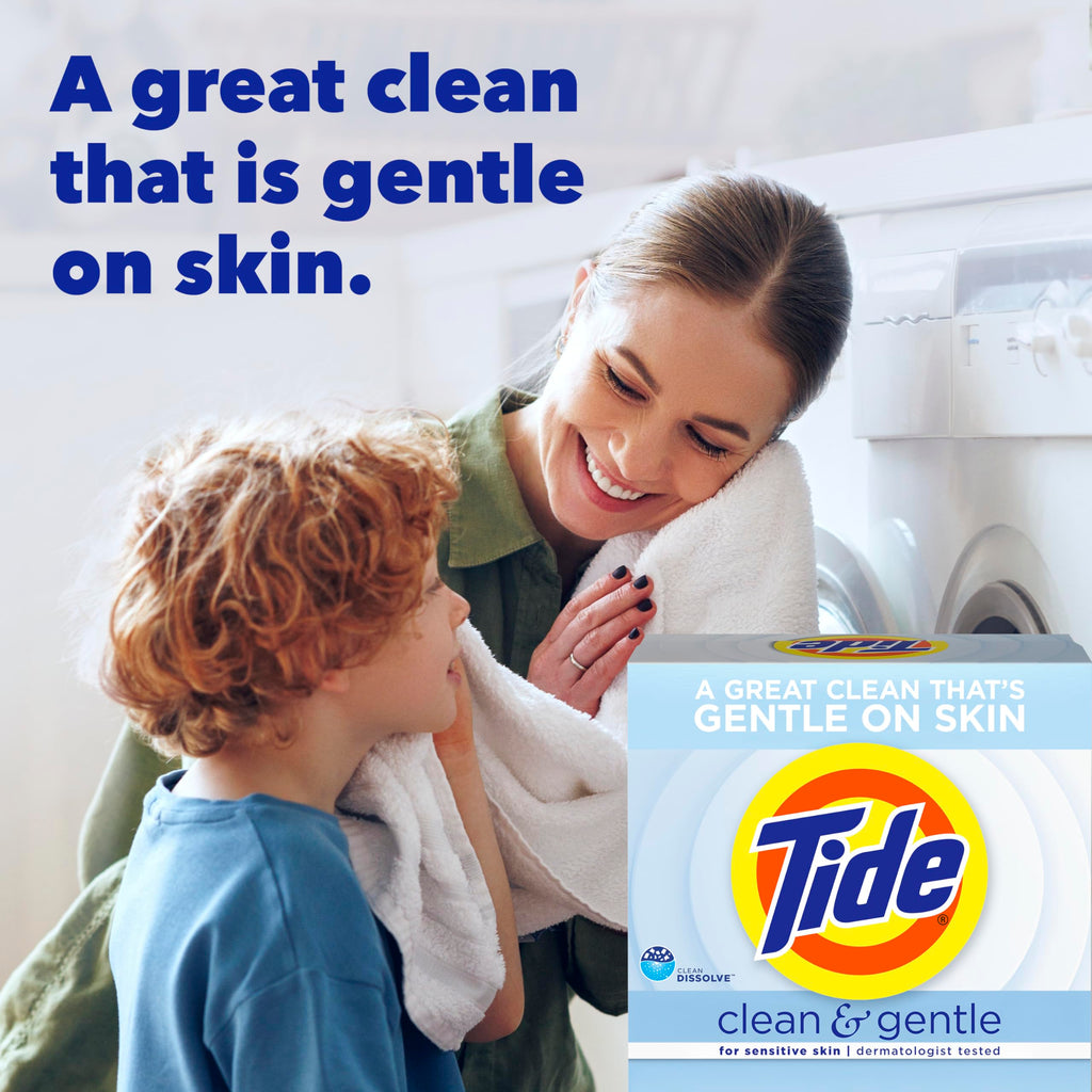 Buy now Tide Clean and Gentle Powder Laundry Detergent, Unscented, 68 Loads, 77 oz at indiglob india