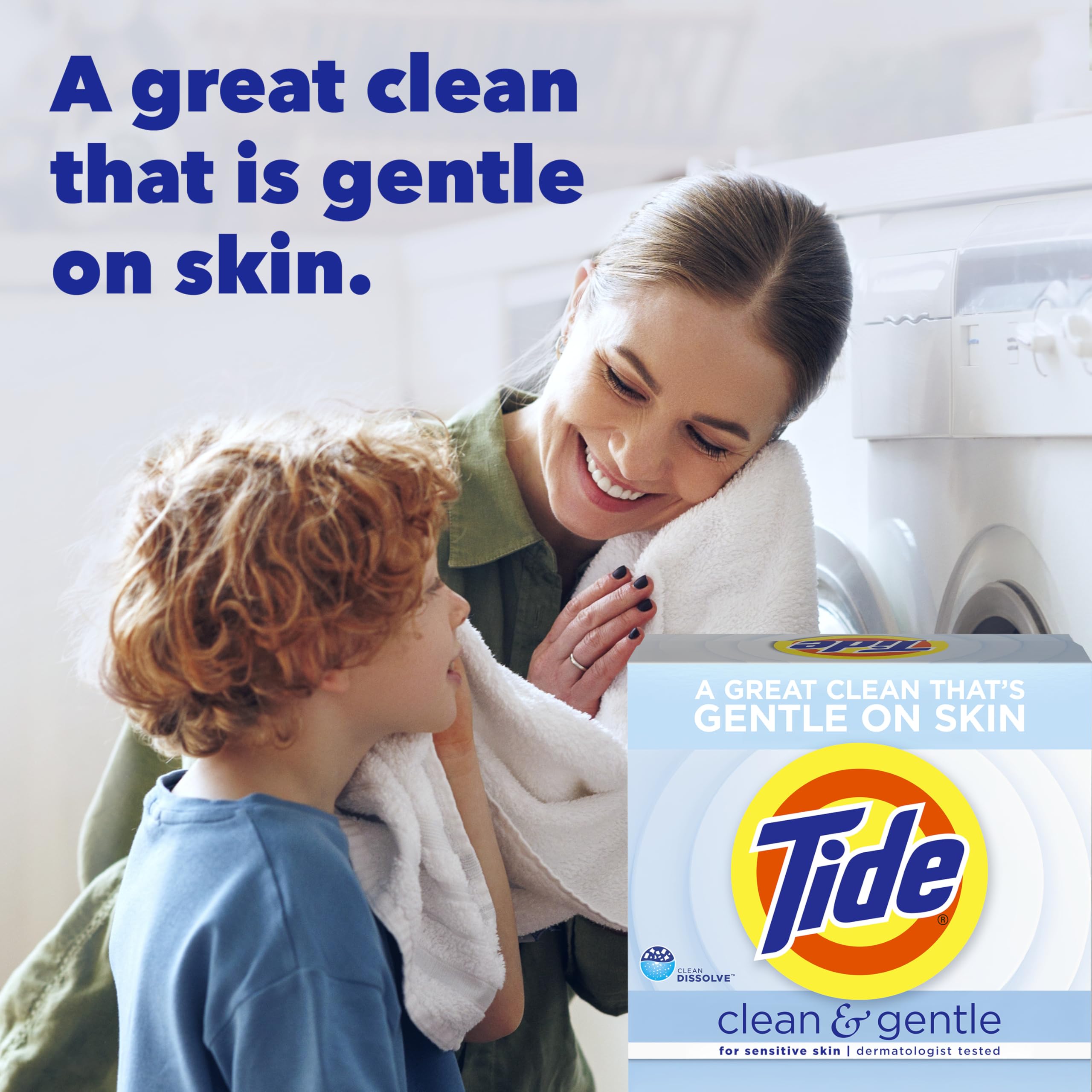 Buy now Tide Clean and Gentle Powder Laundry Detergent, Unscented, 68 Loads, 77 oz at indiglob india