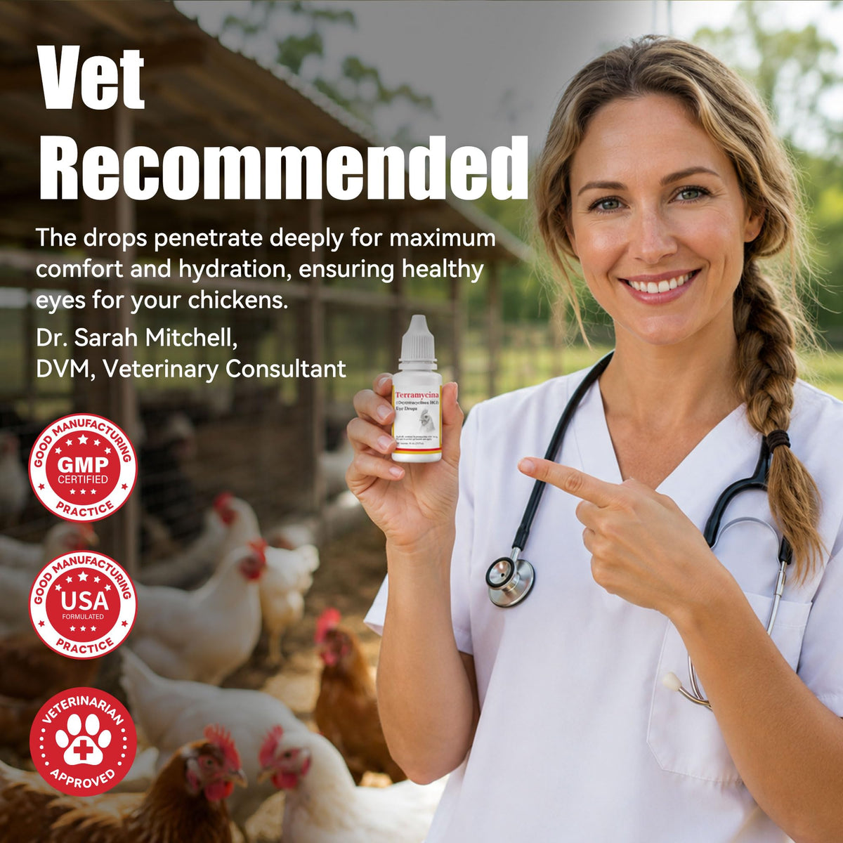 Chickens Eye Care Drops for Chickens, Ducks & Birds – Improve the Eye Health – Improve Egg Quality – Supports Clear Vision & Healthy Eyes – 15 mL (0.5 fl oz)