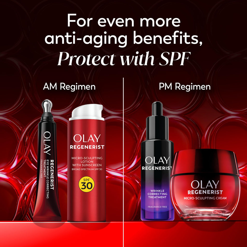 Olay Regenerist Advanced Anti-Aging Face Moisturizer Lotion for All Skin Types, Micro-Sculpting Lotion with Broad Spectrum SPF 30, Reduces Wrinkles, Firms and Plumps Skin, Dermatologist Tested, 1.7 oz