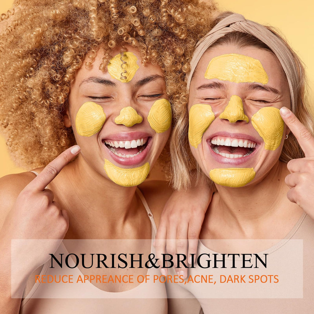 SHVYOG Turmeric Vitamin C Clay Mask with Kaolin Clay for Dull & Blemish-Prone Skin, Deep Cleansing Facial Mask, Face Masks Skincare for Controlling Oil and Refining Pores 5.29 Oz 150g