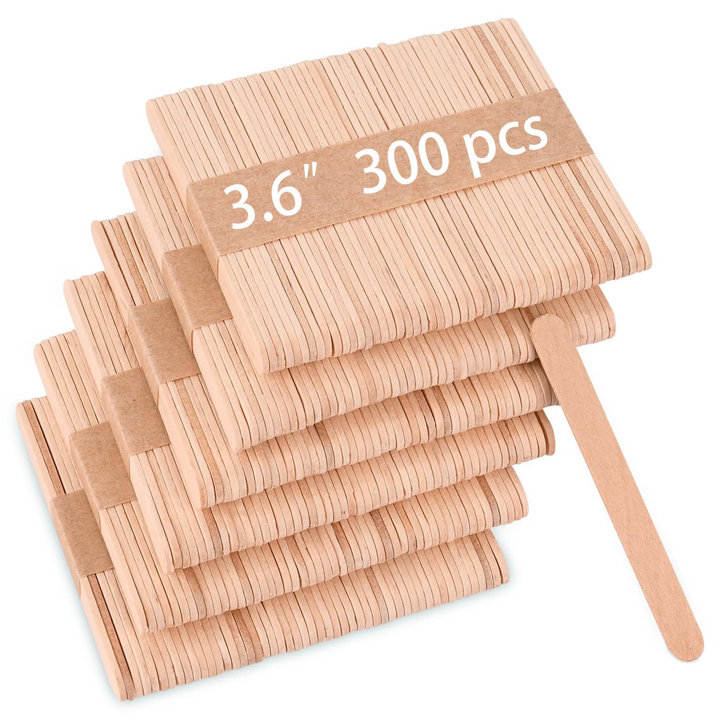 Sakolla 300 Pcs 3.65″ Mini Popsicle Wooden Sticks, Natural Birch Wood