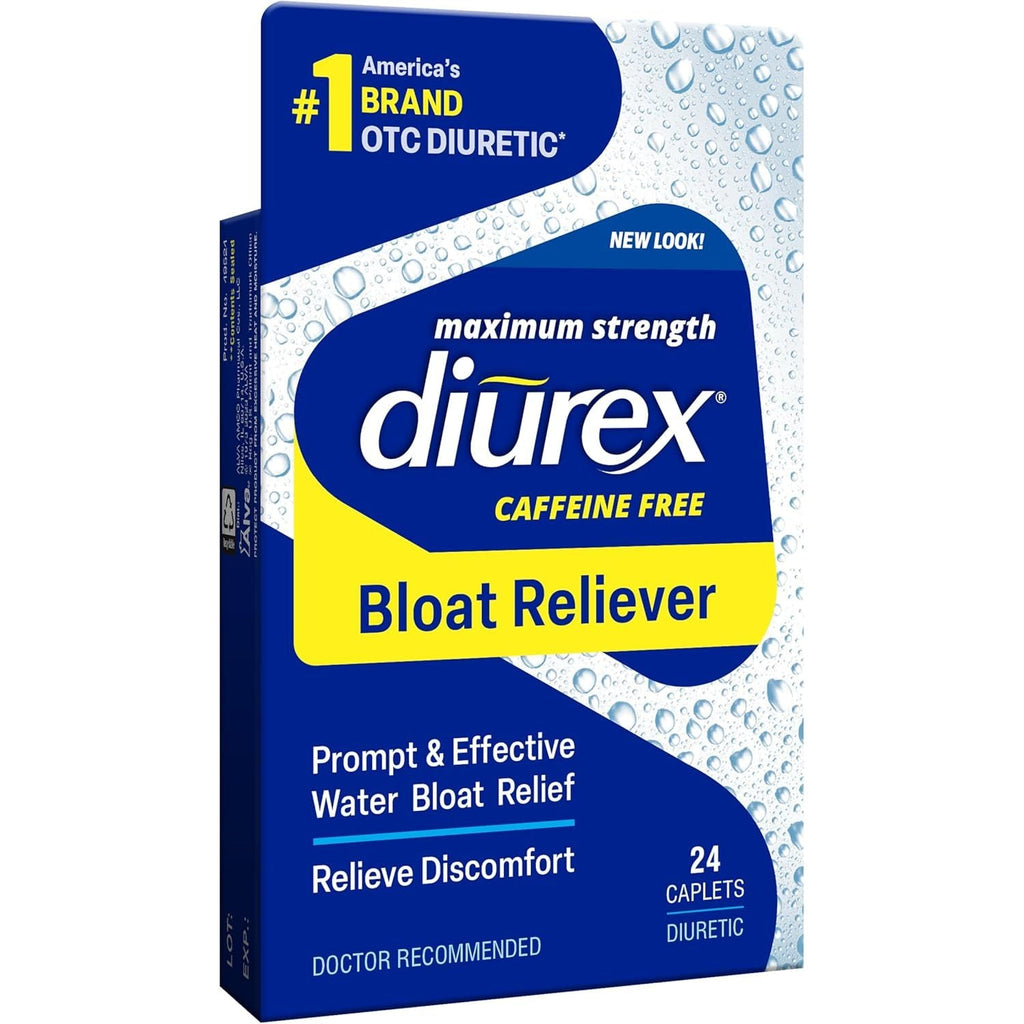 Buy now Diurex Caffeine-Free Bloat Relief, Maximum Strength, Relieve Water Bloat Discomfort, Up to 6 Hours of Relief, 24 Count Default at indiglob india