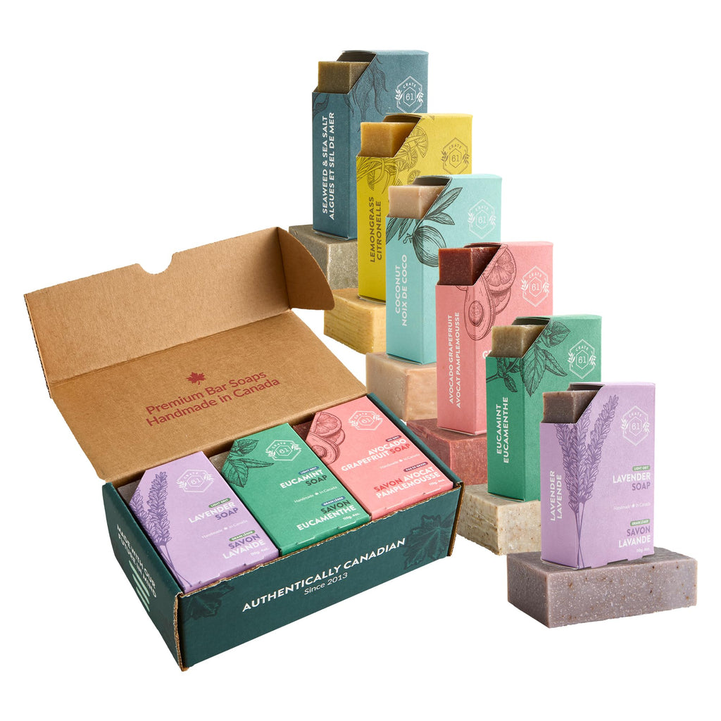 Buy now Crate 61 Organics, Handmade in Canada, Plant Based Cold Process Natural Bar Soap, With Premium Essential Oils, Dry Skin, Pack of 6 (For Him) at indiglob india