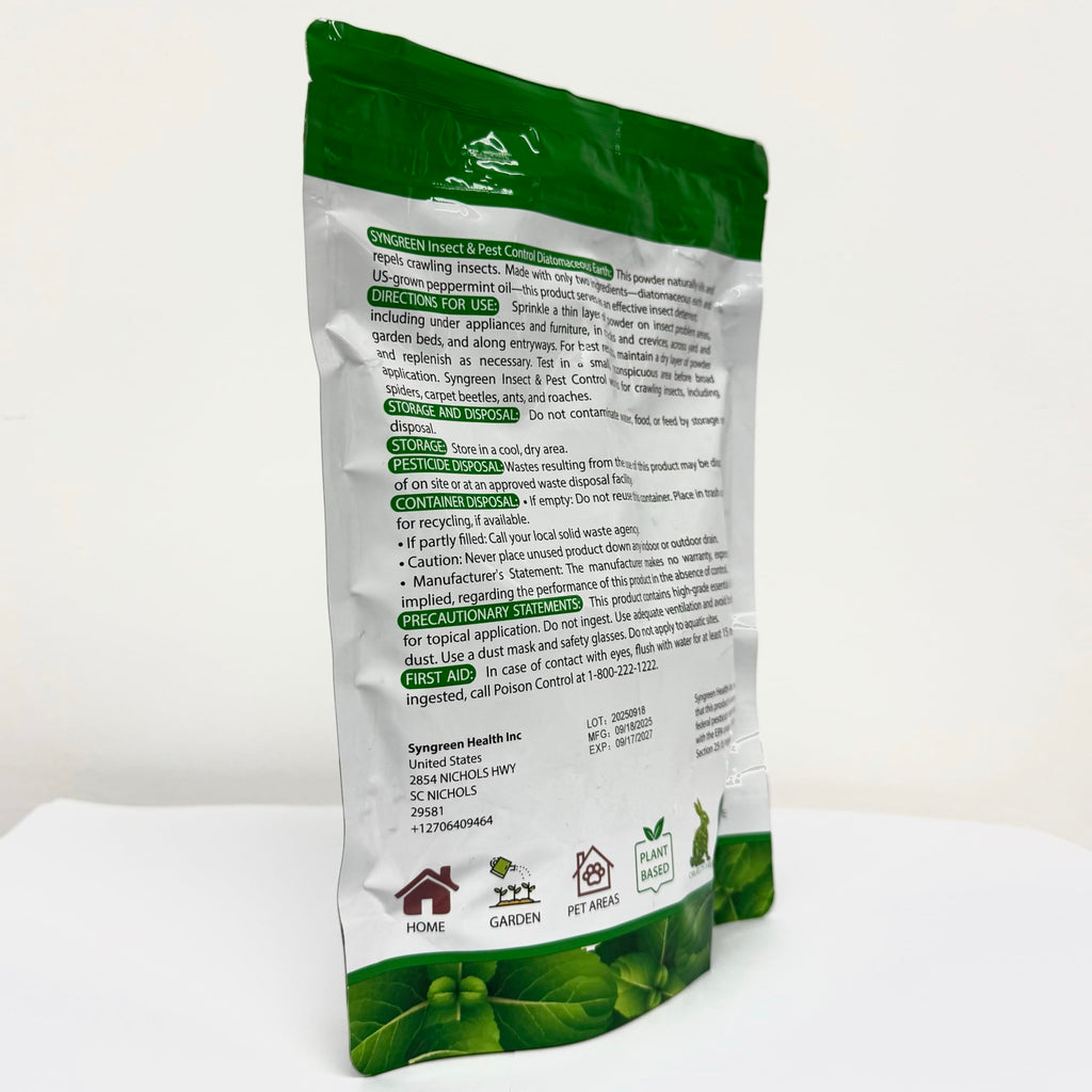 Diatomaceous Earth Food Grade Powder with Peppermint - Crawling Insect Killer for Bed Bugs, Roaches, Ants, Fleas - Indoor & Outdoor Pest Control | Family & Pet Safe | 1 lb