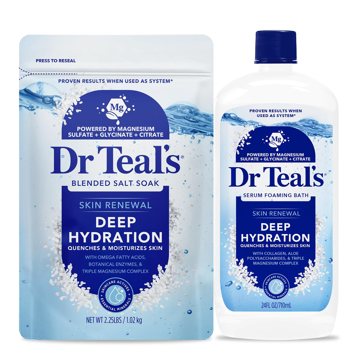 Dr Teal’s Skin Renewal Deep Hydration Salt & Foaming Bath Combo Pack