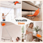 Cobweb Duster with Extension Pole, Pole5-Piece Spider Web Brush with Pole Kit, 100" Telescoping Microfiber Feather Dusters for Cleaning, Bendable Washable Dusters for High Ceilings, Ceiling Fans