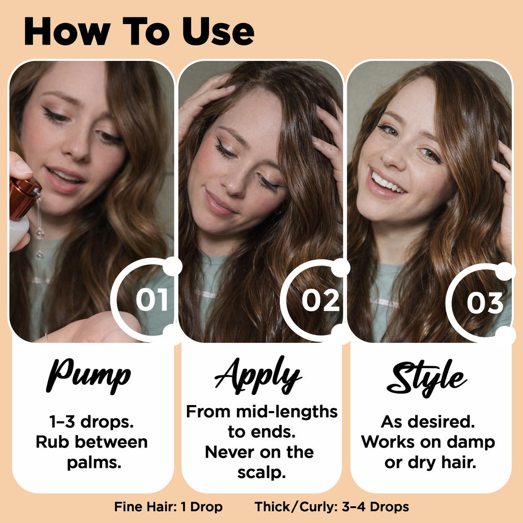 HerStyler Argan Oil Hair Serum - for Frizz, Straightening, Styling & Shine | Hair Repair Serum for Frizzy & Damaged Hair - Lightweight - Hydrating - Fast Absorbing - For Thicker, Fuller Hair - 1 Pack