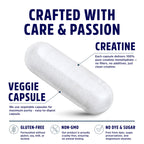Creatine Monohydrate Capsules 5G, 60 Servings, Micronized Creatine Pills for Men and Women, 4 Caps per Serving