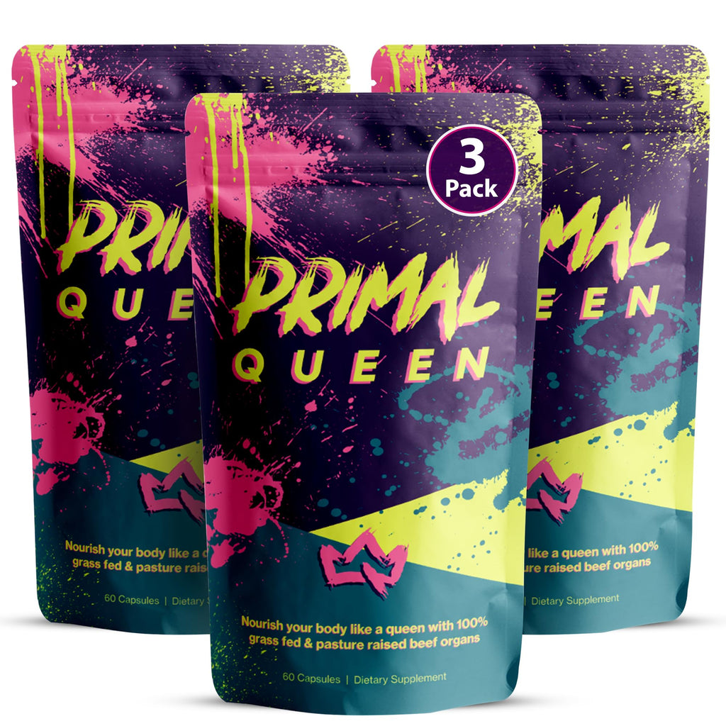 Primal Queen Beef Organ Superfood, Grass-Fed Liver Kidney Heart for Women | Female-Optimized Blend of 6 Pasture-Raised Organs for Hormone Balance, Energy and Vitality; 3rd-Party Tested
